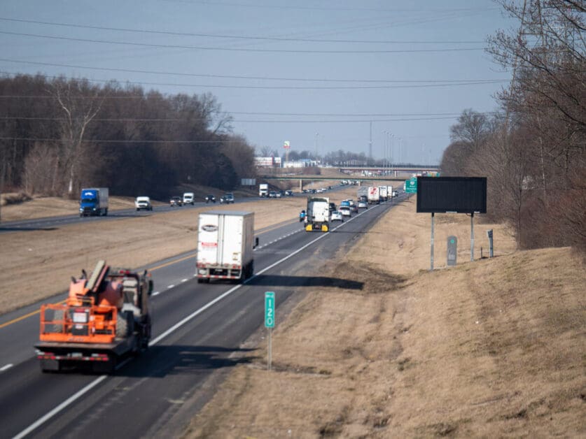 Vehicles driving on roadway